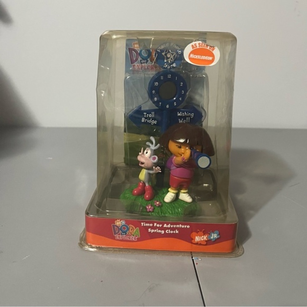 Dora the Explorer: Time For Adventure Spring Clock & Picture Holder 2003 NWT